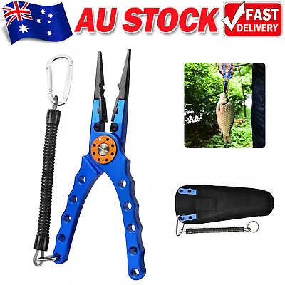 7.9  Aluminium Fishing Pliers Hook Remover Line Cutting Mono Braid Fish Grip • $19.98