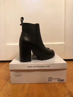 $74.99 • Buy NIB Steve Madden NANA Black Heel Bootie Size 9.5