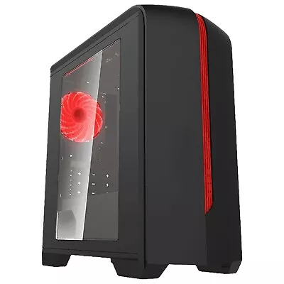 Stinger Gaming Case  MATX/ITX Computer PC Case Full Transparent Panel 1x Led Fan • $59