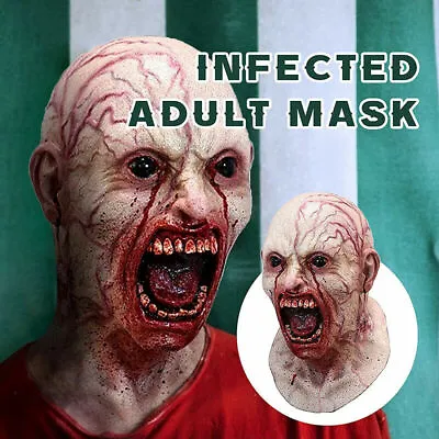 Halloween Horror Zombie Mask Cosplay Scary Masquerade Party Headgear Props Latex • £18