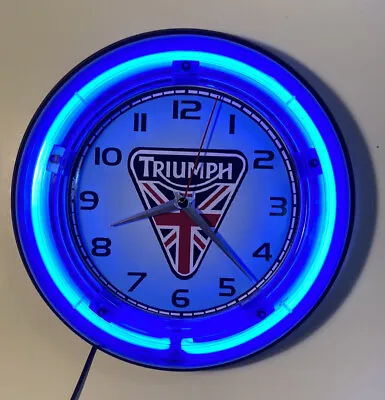 Triumph Badge Logo Neon Clock • $79