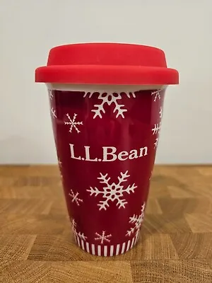 L.L. Bean Snowflake Tumbler Mug Cup W/ Lid • $12.99