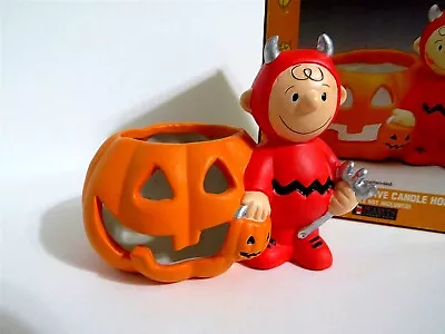 Snoopy Peanuts Charlie Brown Kurt Adler Porcelain Halloween Candle Holder Votive • $24.99