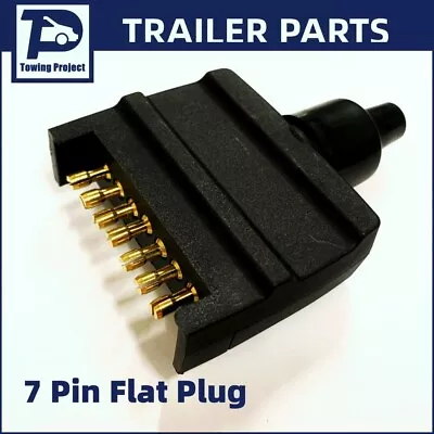 $6.50 • Buy Trailer Plug 7 Pin Flat Plastic Male Connector In-Line