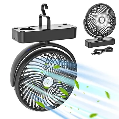 3-Speed Portable Camping Fan With Tent LED Light 50hrs Working Time 360 Rotation • $26.99