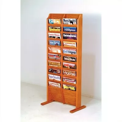 $220.12 • Buy Wooden Mallet 20 Pocket Magazine Rack In Medium Oak