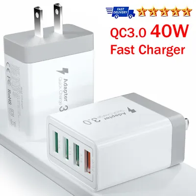 40W QC 3.0 Fast Quick Charge Multi-Port USB Wall Charger Adapter US Plug • $7.96