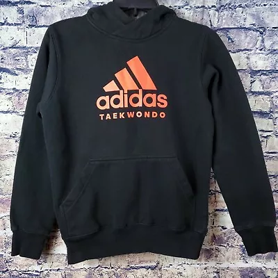 Adidas Taekwondo Black Orange Pullover Cotton Hoodie Boys Size 164 (13-14yr) • $38.48