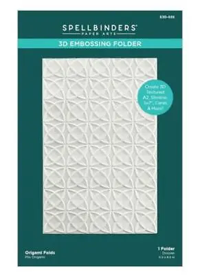 £13.99 • Buy Spellbinders 3d Embossing Folder- Origami Folds