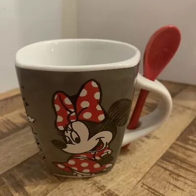 New Disney Minnie Mouse Coffee Mug With Holstered Handle Spoon Jerry Leigh New • $15.90