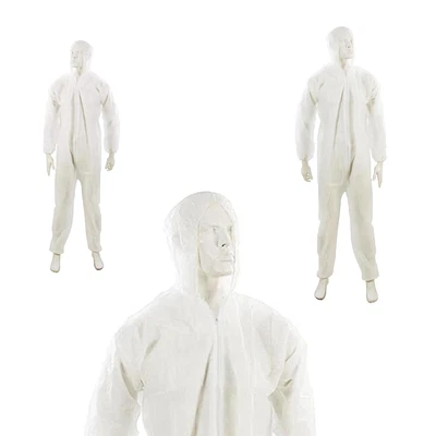 £4.49 • Buy Disposable Coveralls Overalls Boilersuit Hood Painters Protective Suit (WHITE)