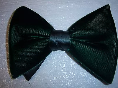 New Green Velvet Bow Tie - Mens Clip On Style - Large Butterfly Bow 70's Vintage • $34.99