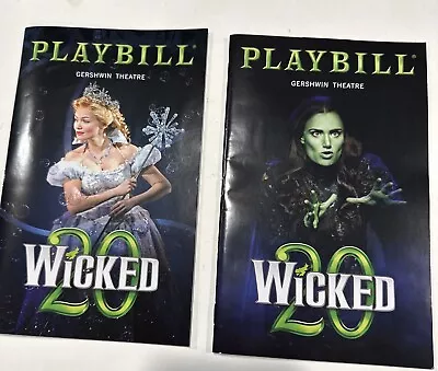 Elphaba + Glinda Playbill Set 20th Anniversary Only Broadway Musical Wicked • $34.50