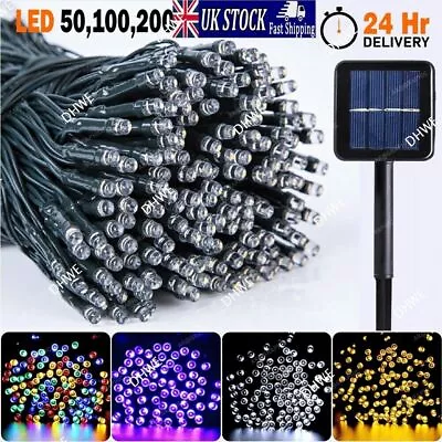 50/100/200 LED Solar Power Fairy Garden Lights String Outdoor Party Wedding UK • £1.99