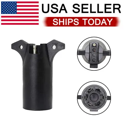 7 Pin Blade To 4 Pin Flat Trailer Wiring Plug Adapter For RV Tow Truck Lights • $9.79