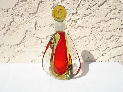 Vintage Murano Venini Art Glass Bottle Decanter Mcm Sommerso W/label • $125