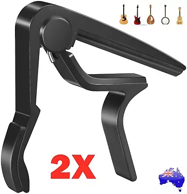 $7.98 • Buy 2pcs Premium Alloy Capo Quick Change Trigger Guitar Banjo Ukulele Mandolin Clamp