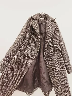 $45 • Buy Bershka Outerwear  Size S Wool Blend Heavyweight Jacket Coat Winter Grey Black