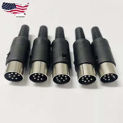 5 PCS 8 Pin DIN Male Connectors Solder Type US Seller Free Shipping • $8.90