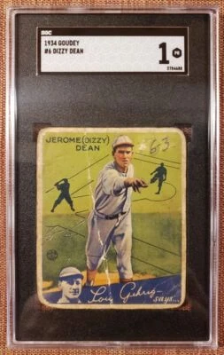 $409.99 • Buy 1934 Goudey #6 Dizzy Dean St. Louis Cardinals Vintage Original Baseball Card SGC