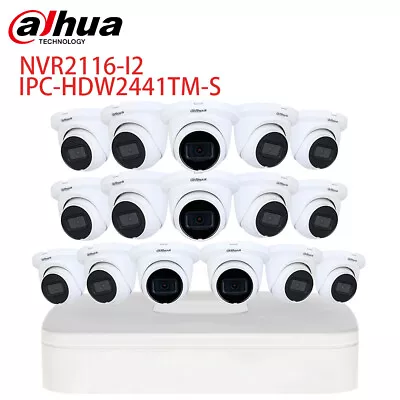 Dahua KIT 16CH NVR2116-I2 4MP IPC-HDW2441TM-S CCTV Security Camera System Lot US • $80.75