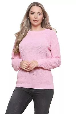 £9.98 • Buy Ladies Women's Chunky Knitted Jumper Cosy Baggy Winter Top Oversize Knit Sweater