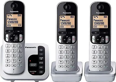 PANASONIC DECT Digital Cordless Phone Answering Machine Triple Pack Handsets NEW • $189