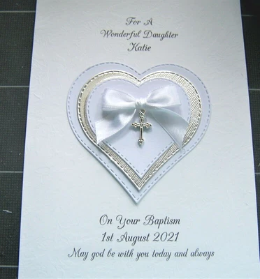£3.75 • Buy Luxury Personalised Boy/Girl Baptism Christening Communion Or Confirmation Card 