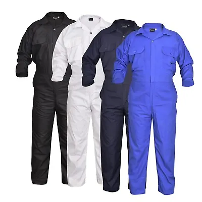 Men's Coverall Overalls Boiler Suit Coveralls Work Wear Mechanics H.Duty 200gsm • £18.99