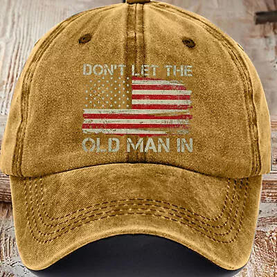 Don't Let The Old Man In Vintage American Flag Hat Low Profile Caps Baseball Cap • $7.99