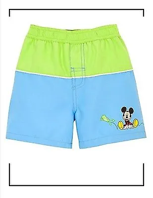 Baby Boys Mickey Mouse Swim Trunks 3-6 Or 6-9 M Months NWT Disney Store Frog Blu • $7.95