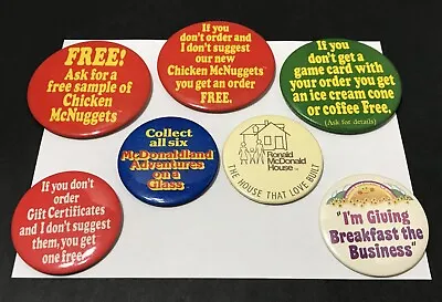 Vintage 1980's McDonald's Employee Pin Lot X 7 - 7 Pins - McNuggets • $21.50