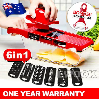 Vegetable Slicer Mandoline Grater Cutter Veg Peeler Potato Onion Carrot Chopper • $17.95