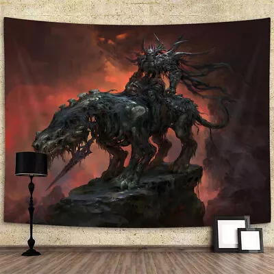 Medieval Gothic Knight Extra Large Tapestry Wall Hanging Fabric Anime Room Decor • $16.50