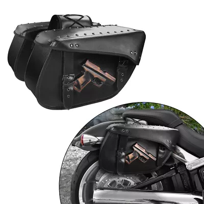 PU Leather Fits For Harley Softail VROD Bag Tool Side Bag Storage Luggage • $71.84