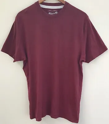 Mens Maroon T-Shirt Charles Wilson Size L Regular Fit Cotton • £5.59