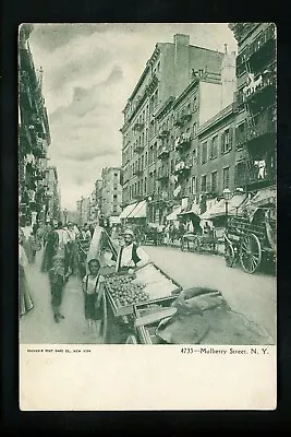 New York City NY Postcard Mulberry Street Market View Vintage • $9.99