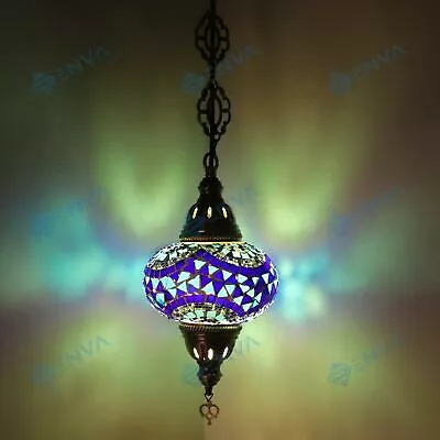 Turkish Moroccan Mosaic Ceiling Hanging Pendant Light Fixture Lamp - Free Bulb • $77.99