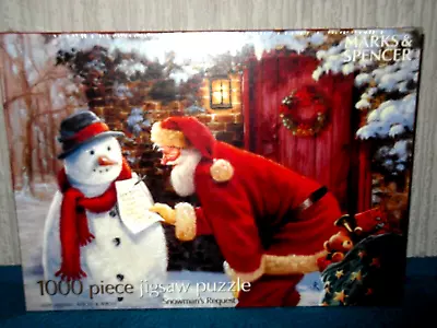 Snowman's Request - Marks And Spencer Puzzle - 1000 Piece Jigsaw - New & Sealed • £9.39