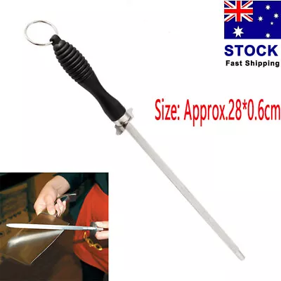 Knife Sharpener Sharpening Steel Honing Rod Stainless Sharp Stick Tool AU 28cm • $10.16