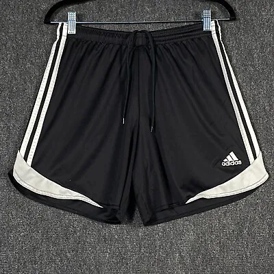 Adidas Climacool Mens Medium Active Shorts Black 3 Stripe Running Drawstring • $25.50