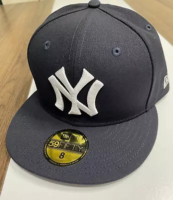 NEW Mens New Era NY Black New York Yankees Fitted 8 59FIFTY Snapback Hat Cap • $21.24