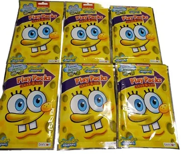 Bendon SpongeBob SquarePants Fun Packs Grab & Go! 4 Crayons 24 Page Fun Lot Of 6 • $19.95