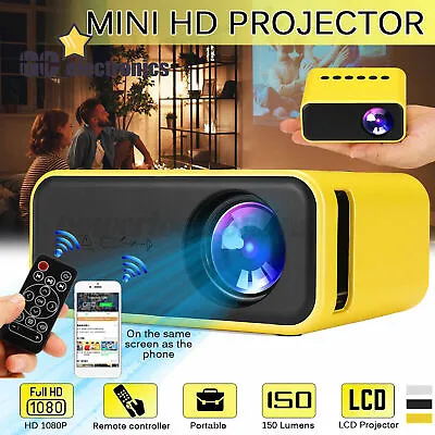 Mini Projector Led Home Theater Video Beamer 1080P USB Audio Media Player A3GS • $40.96