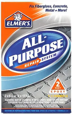 Elmer's Epoxy All Purpose Repair System Fix Fiberglass Concrete Metal 12 Oz E765 • $10.99