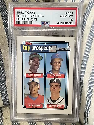 1992 Topps Top Prospects-Shortstops Chipper Jones Psa 10. Braves.Rookie Card HOF • $0.99