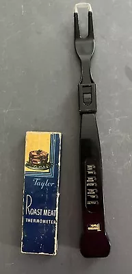 Vtg 1930’s Taylor Roast Meat Thermometer W/box And Thermo Fork Instant Read • $14