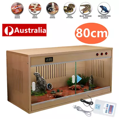 Wooden Reptile Vivarium Tank Reptile Enclosure 80x40x42cm Lizard Snake Cage Home • $303.99