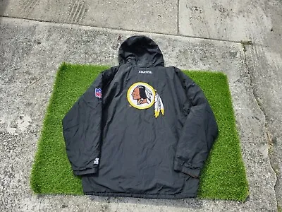 Washington Redskins Vintage 90's Starter Full Zip Hooded Puffer Jacket Sz XL • $100