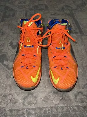 Nike LeBron 12 XII Six Meridians Men’s Size 11 Orange Volt Grey 684593-870 • $45